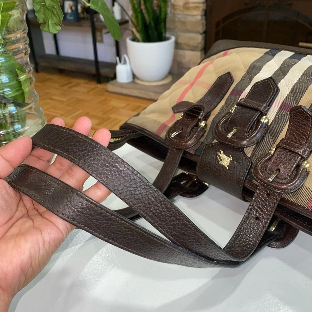 Burberry Beige and Brown Plaid Shoulder Bag - Picture 12 of 16